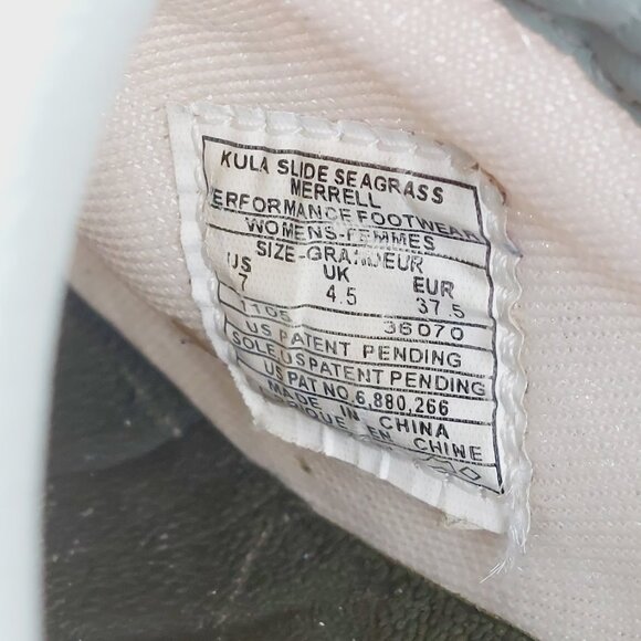 Merrell Women's Sea Grass Green Kula Logo Mesh Slip-On Casual Slides Size 7 - Picture 10 of 12